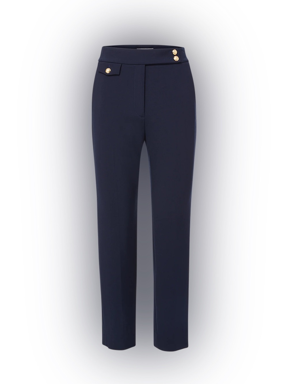 Veronica Beard Navy Renzo Clean Waistband Pant